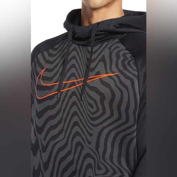 Nike Therma Dri Fit Swoosh Pullover Training Black Gray Hoodie - Picture 3 of 8